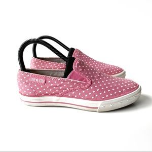 Converse Pink Heart Girl Slip On Sneakers 3.5